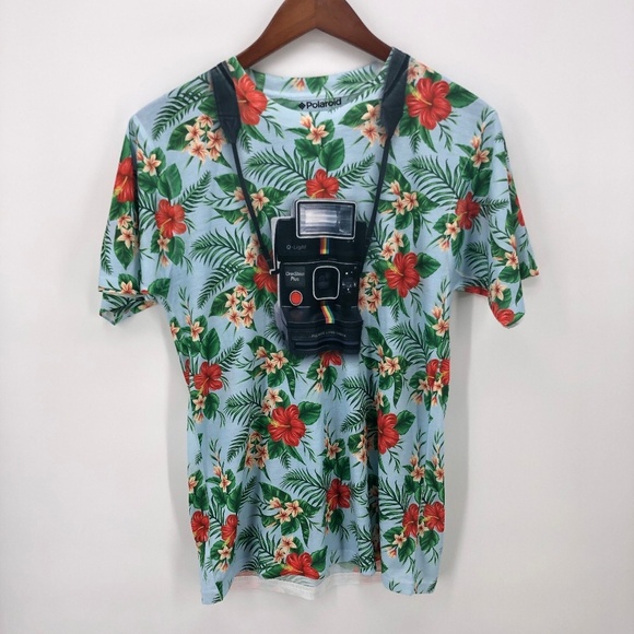 Polaroid Hawaiian Tropical Tongue in Cheek T Shirt - Picture 1 of 4